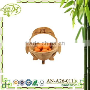 Aonong All-Natural Bamboo Folding Collapsible Fruit Basket thumbnail-1