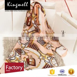 Custom Digital Print 100% Silk Fabric on Scarf, Seaside Style thumbnail-2