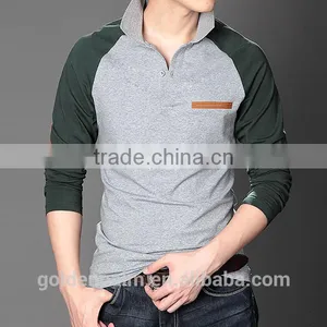 Two-tone Men Long Sleeve Polo Shirts Wholesale China thumbnail-2
