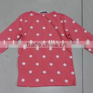 Yiwu Stocks Lots Girl's Most Popular Long Sleeve Pink T-shirt thumbnail-6