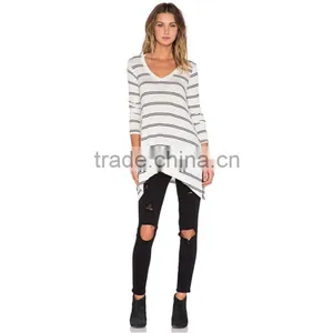 New Fashion Blank 100 Cotton Stripes Tall t Shirts Custom Tee Shirts thumbnail-1