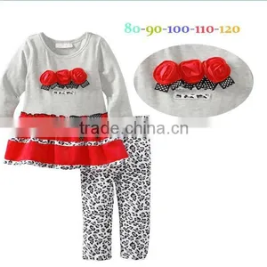2015 New Christmas Holiday Clothing Sets Kids Christmas Girls Outfits Children Clothing thumbnail-1