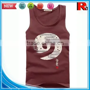 China Custom Wholesale Men Polyester Screen Printed Loose Fit Sports Tank Tops thumbnail-3