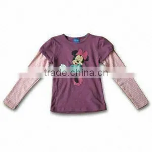 Children's Long-sleeved T-shirt With Printing on Chest, Made of 100% Cotton Single Jersey thumbnail-1
