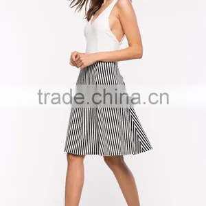 China Wholesale High Rise Directional Stripe Midi Skirt Women Fashion Skirt 2016 thumbnail-3