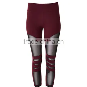 High Waist Ladies Mesh Cropped Legging Women Custom Yoga Pants New Mix Leggings Wholesale thumbnail-4