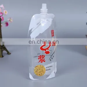 Manufacturer Customized Transparent Plastic Reusable Spout Pouch for Soymilk/juice Liquid Drinking Pouch With 250ml thumbnail-3