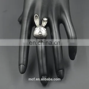 MCR-0017 In Stock Latest Fashion Bunny Design Silver Rings for Women thumbnail-3