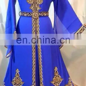 Elegant Morocco Kaftan With Hand Embroidery and Stone Work M233 thumbnail-1