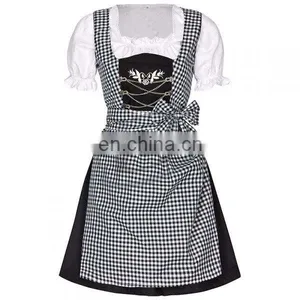 Handmade"Black 100%Cotton Dirndl German Bavarian Dress (Oktoberfest Dirndl) thumbnail-1