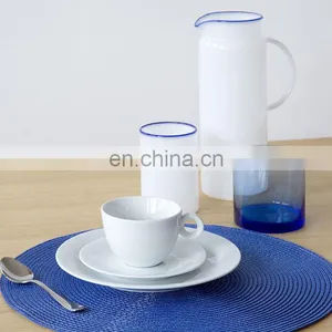 Black Plain Round Plastic Placemat ROUND PLASTIC PLACEMAT thumbnail-3