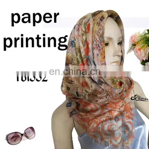2017 European Fashion Paper Printing Digital Printing Polyester Scarf Factory Hot Sell Malaysia Hijab thumbnail-1
