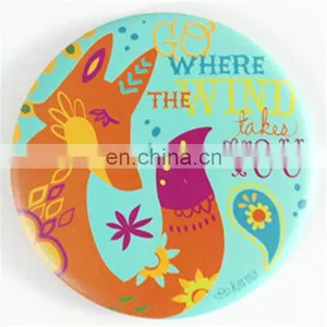 Custom Portable Plain One-way 75mm Cartoon Makeup Mirror/pocket Round Metal Mirror for Promotion Gifts thumbnail-1