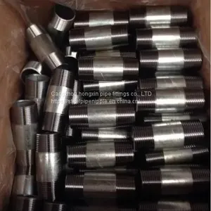 Hot Sale Carbon Steel Double Thread and Full Thread Steel Pipe Nipples thumbnail-1
