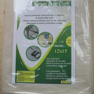 9 x 12ft Canvas Drop Cloth China Supplier Cotton Drop Sheet thumbnail-1