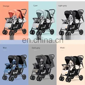 Twin Lightweight and Compact Baby Stroller Foldable Infant Pram Pushchair thumbnail-6