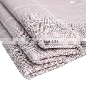 Stock Yarn Dyed Weave Suit Garments Fabric Cotton Linen Plaid Blend Fabric thumbnail-2