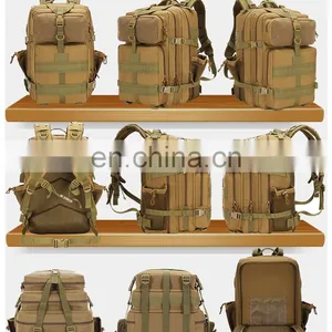 Wholesale High Capacity Outdoor Waterproof Hiking Survival Knapsack Sport Bag Black Tactical Backpack thumbnail-5