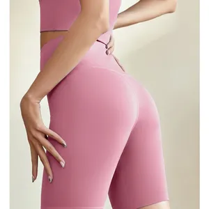 Wholesale Women's High-Waisted Elastic Waist Breathable Fitness Shorts Butt Lift Running Yoga Pants thumbnail-4