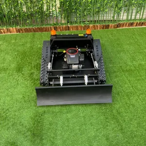 Gasoline Electric Hybrid Powered Strong Power Rubber Track Remote Control Commercial Lawn Mower thumbnail-4