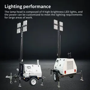 Water-Cooled Trailer-Mounted Mobile Light Tower thumbnail-3