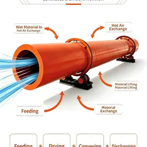Continuous Rotary Dryer for High Moisture Sewage Sludge thumbnail-2