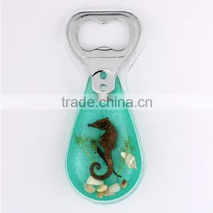 Resin Promotional Beer Bottle Opener With PVC Seahorse thumbnail-1