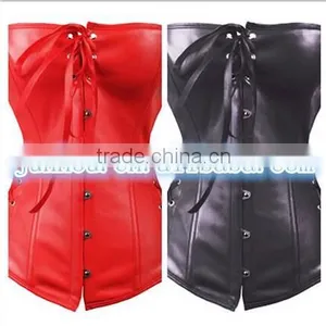 China Wholesale Instyles2015 High Fashion Full Boned Leather Women Corset Hot Sa thumbnail-1