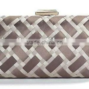 Evening Bags Factory Sell Metal Clasp&knit Fabric Clutch Evening Bag thumbnail-1