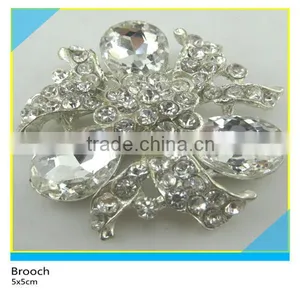 Silver Flower Round Pearl Brooch Fancy Design Clothing Decoration Brooch 5x5cm thumbnail-4