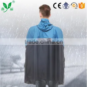 YANLI Blue-black Fashion Pvc Poncho Raincoat With a Receive Bag thumbnail-3