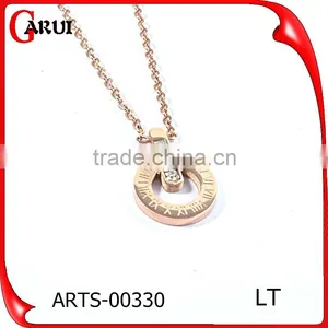 New Arrival Engraved Coin Necklace Long Chains Charms Necklace Round Pendant Necklace for Women Gift Jewelry thumbnail-1