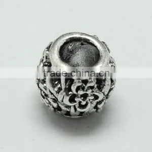 Round Zinc Alloy Anti-Silver Pdora Bracelet Beads thumbnail-4