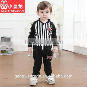 Latest Arrival Factory Supply 2015 Baby Boys Clothes Set Gentleman Boy Stripe Two Piece Outfits thumbnail-1