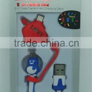 Wholeale Price 2 in 1 Micro USB Charger Cable and IOS USB Cable thumbnail-6