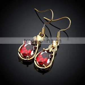 2015 Latest Fashion Jewellery Indian Gold Crystal Drop Earrings thumbnail-5