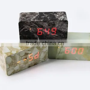 Personalized Wooden LED Alarm Clock, Mini Design Voice Controlling LED Digital Clock thumbnail-1