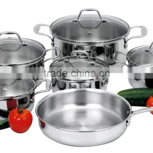 SA-12003 12pcs Tri-ply Cookware Set Cast Handle 3 Ply Kitchware thumbnail-1