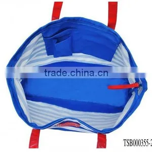 2016 New Designer Big Size High Quality Canvas Navy Blue Stripes Shoulder Bags Quality Choice thumbnail-3