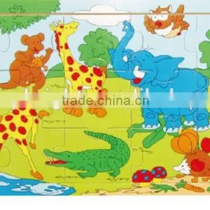 2014 Popular Child Toys Silk Screen Printing 21 Pcs Car Bus Plane Boat Design Custom Jigsaw Puzzle thumbnail-3