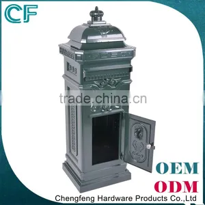 The Most Popular Style In Europe Foshan Manufacturer Lion Ornament Green Lockable Fence Mailbox From China thumbnail-1