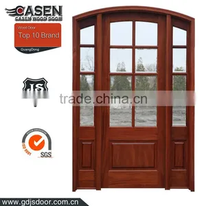 Interior Arched Top Pine Wood Door With Frosted Glass Insert thumbnail-1