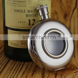 2016 Cheap Round Hot Sales Promotional Custom Stainless Steel Hip Flask With Engraving Logo thumbnail-1