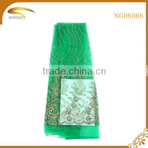 2016 New Design Wholesale Garment Accessories African French Lace With Velvet Trim Floral thumbnail-1