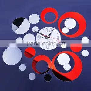 Red&silver Circle 3D Wall Sticker Modern Design Fashion Mirror DIY Wall Stickers SV010965 thumbnail-1