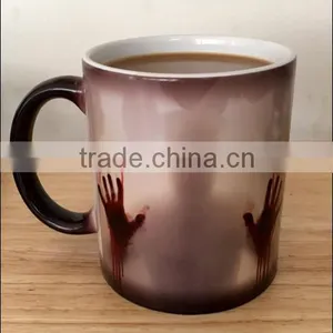 Custom Morphing Mugs the Walking Dead Coffee Tea Milk Hot Cold Heat Sensitive Color Changing Black and White 11 Oz Ceramic Mug thumbnail-4