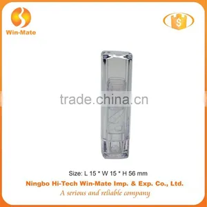 Hot Sale ! 5.4g Square Cap Plastic Transparent Lipstick Tube Packaging thumbnail-1