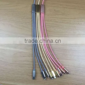 Aluminium Alloy 3 in 1 Charging Cable for IPhone 6 Micro Usb and Type c Mobile Phone thumbnail-2
