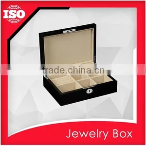 Luxury Black MDF Mirrored Jewelry Box With Drawers thumbnail-4