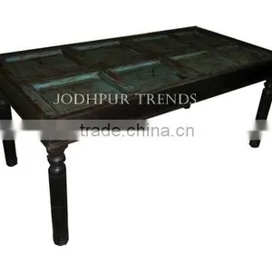 Antique Furniture/Dining Table Living Room Furniture, Antique Solid Wooden Dining Table Handcrafted Table In Old Pin thumbnail-1